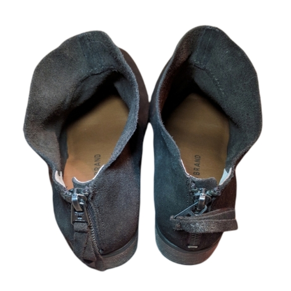 Lucky Brand Leather Suede Brown Round Toe Heeled Ankle Booties Size 6 - Picture 9 of 11